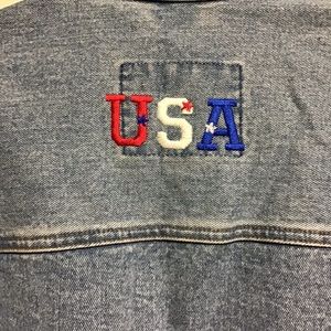 Jean Jacket USA Embroidered Size XL